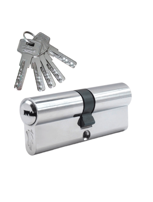 Механизм цилиндровый  Z90 (45x45) СР 5 ключей (хром)