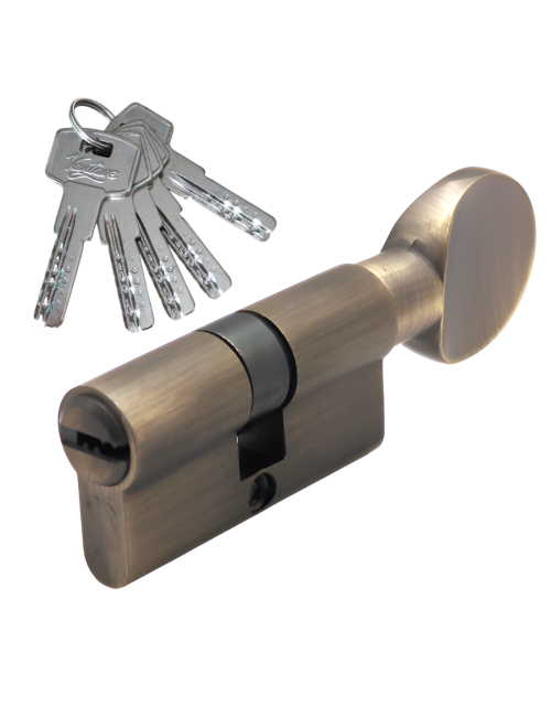 Механизм цилиндровый  ZС60 (30Cx30) AB 5 ключей (бронза)