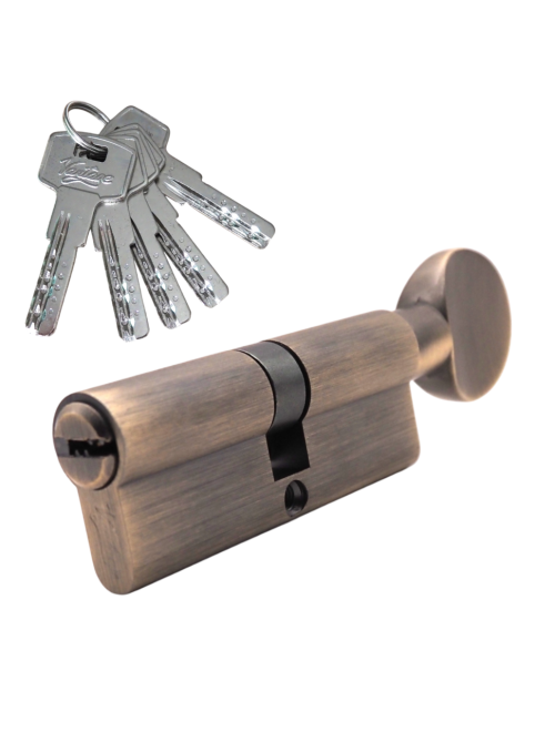 Механизм цилиндровый  ZС80 (40Cx40) АВ 5 ключей (бронза)