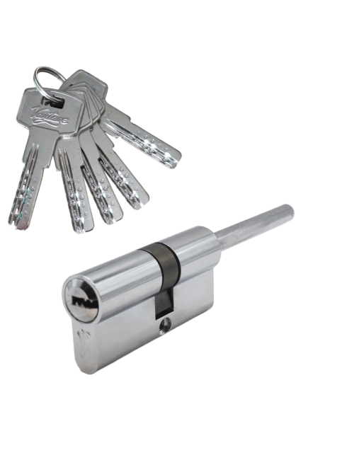 Механизм цилиндровый с длинным штоком  ZL70 (40x30) CP 5 ключей (хром)