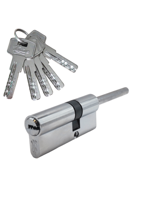 Механизм цилиндровый с длинным штоком  ZL80 (50x30) CP 5 ключей (хром)