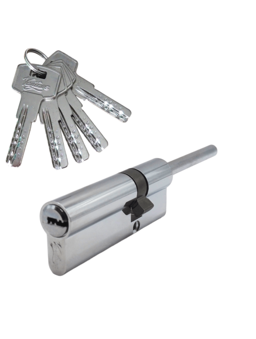 Механизм цилиндровый с длинным штоком  ZL85 (55x30) CP 5 ключей (хром)