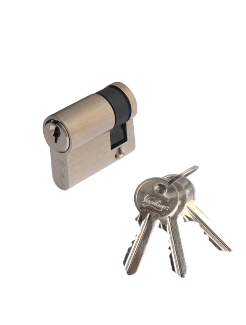 Механизм цилиндровый односторонний C50(40*10)SN 3 ключа (матовый никель)