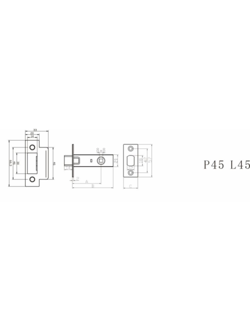Защелка межкомнатная пластиковая Р45SB (мат. золото)